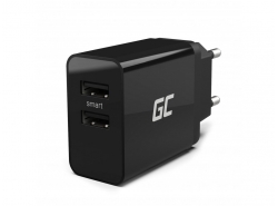 Universal Ladegerät Green Cell ® mit Schnellladefunktion 2 USB-Anschlüsse