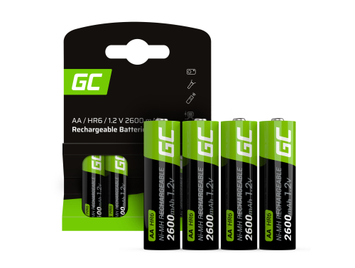 Green Cell επαναφορτιζόμενες μπαταρίες Ni-MH 4x AA HR6 2600mAh